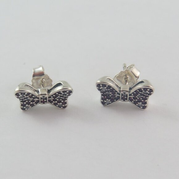 Pandora Bow Earrings – Sterling Silver S925 (A26) - Picture 3 of 5